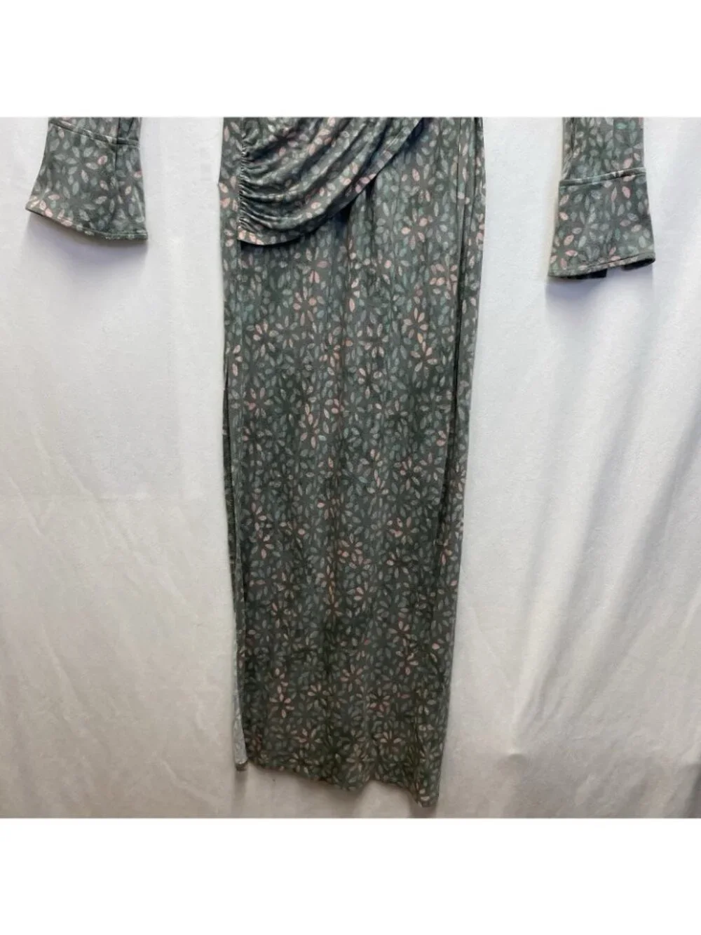 Free People Shayla Wrap Midi Dress Women Medium Mint Multicolor Deep V-Neckline